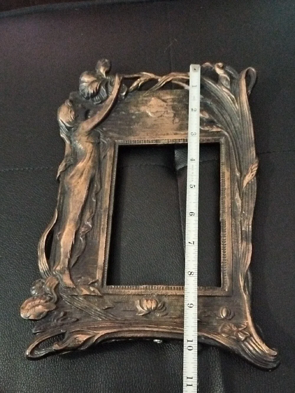 Art Nouveau Bronze-Tone Decorative Photo Frame